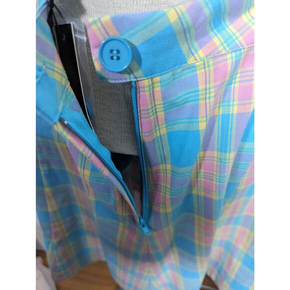 Dangerfield Staying In Plaid For Summer Jumper Mini Skirt with Suspenders NWT 8 - Picture 9 of 12